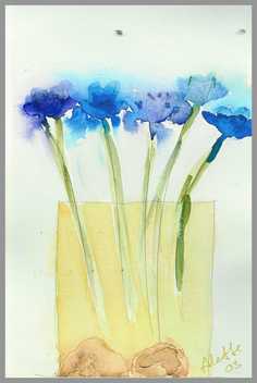 018 H�je T 1 - Akvarel p� papir 30 x 20 cm - Alettes Maleri (akvarel og akryl)