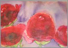 020 H�je T 3 - Akvarel p� papir 28 x 40 cm - Alettes Maleri (akvarel og akryl)