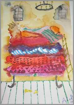 053 �rhus-prinsesse - Akvarel p� papir 30 x 20 cm - Alettes Maleri (akvarel og akryl)