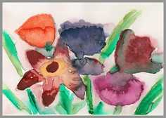054 LW 2 - Akvarel p� papir 17 x 25 cm - Alettes Maleri (akvarel og akryl)