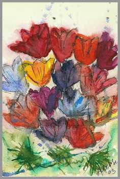 062 Mylder - Akvarel p� papir 27 x 17 cm - Alettes Maleri (akvarel og akryl)