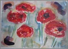 079 Fantasi - Akvarel p� papir 25 x 35 cm - Alettes Maleri (akvarel og akryl)