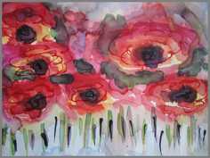 081 Flor - Akvarel p� papir 25 x 35 cm - Alettes Maleri (akvarel og akryl)