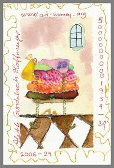 116 Art money 2006-029 - Akvarel p� papir 18 x 12 cm - Alettes Maleri (akvarel og akryl)