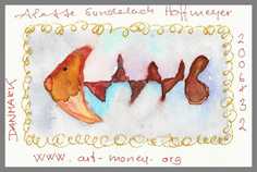 119 Art money 2006-032 - Akvarel p� papir 18 x 12 cm - Alettes Maleri (akvarel og akryl)