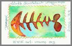120 Art money 2006-033 - Akvarel p� papir 12 x 18 cm - Alettes Maleri (akvarel og akryl)