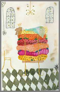 125 Grevens prinsesse - Akvarel p� papir 28 x 20 cm - Alettes Maleri (akvarel og akryl)