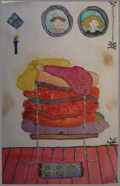 129 Ane-prinsesse - Akvarel p� papir 28 x 20 cm - Alettes Maleri (akvarel og akryl)