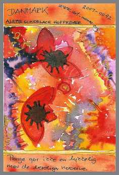 136 Art money 2007-042 - Akvarel p� papir 18 x 12 cm - Alettes Maleri (akvarel og akryl)