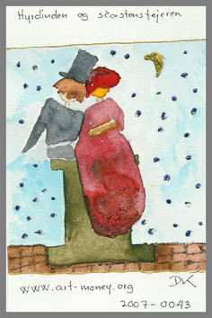 137 Art money 2007-043 - Akvarel p� papir 18 x 12 cm - Alettes Maleri (akvarel og akryl)