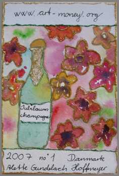 161 Jubil�ums artmoney 2007-01 - Akvarel p� papir 18 x 12 cm - Alettes Maleri (akvarel og akryl)