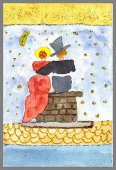 167 Art money 2007-004  - Akvarel p� papir 18 x 12 cm - Alettes Maleri (akvarel og akryl)