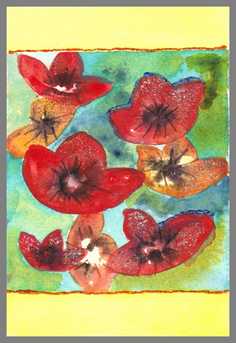 171 Art money 2007-009  - Akvarel p� papir 18 x 12 cm - Alettes Maleri (akvarel og akryl)