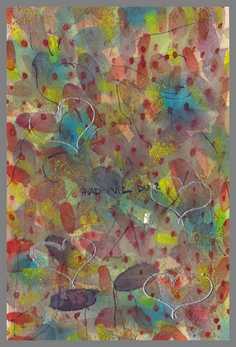 219 Art money 2008 - 13  - Akvarel p� papir 18 x 12 cm - Alettes Maleri (akvarel og akryl)